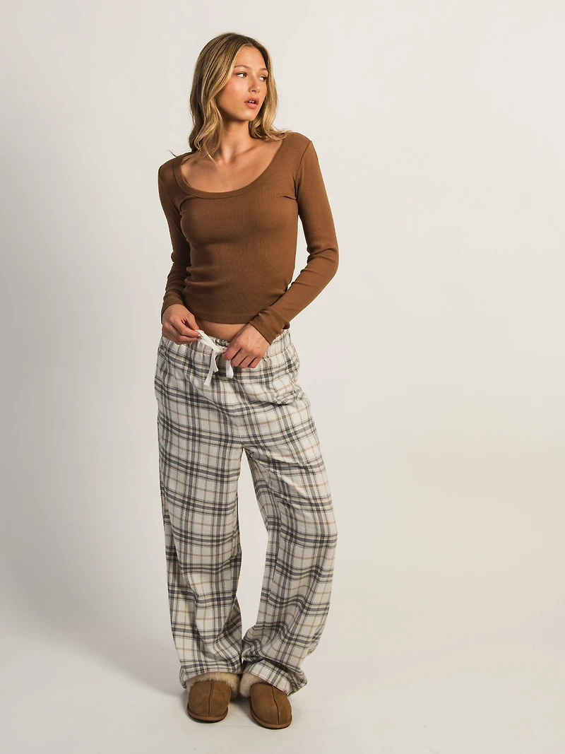 HARLOW PLAID PANT - CREAM