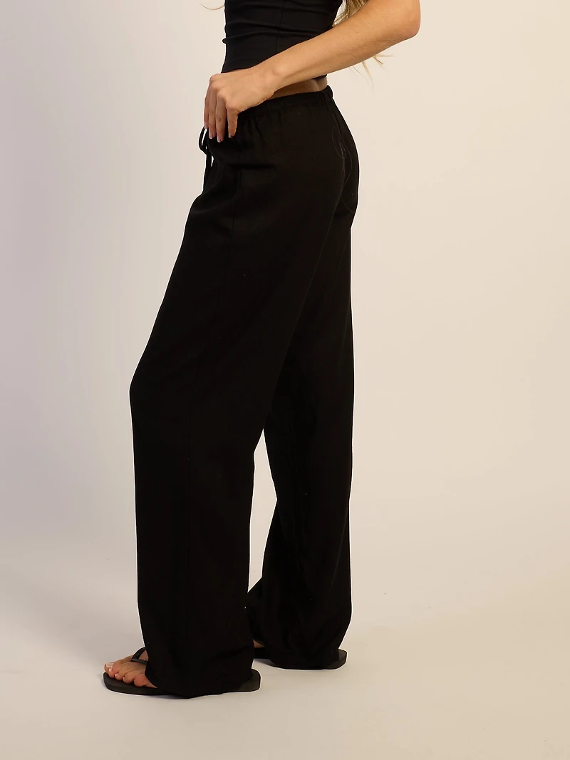 PANTALON EN LIN HARLOW LANA – NOIR