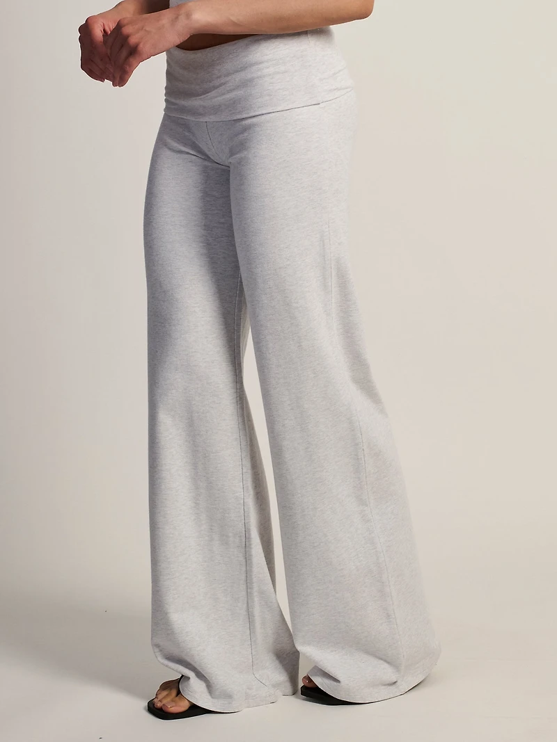 HARLOW ESSENTIAL FOLDOVER WIDE LEG PANT - CLOUD