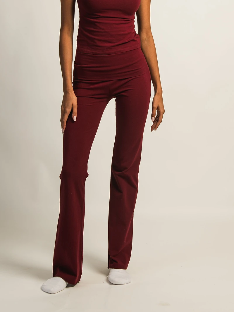 HARLOW GIA FOLDOVER PANT - BURGUNDY