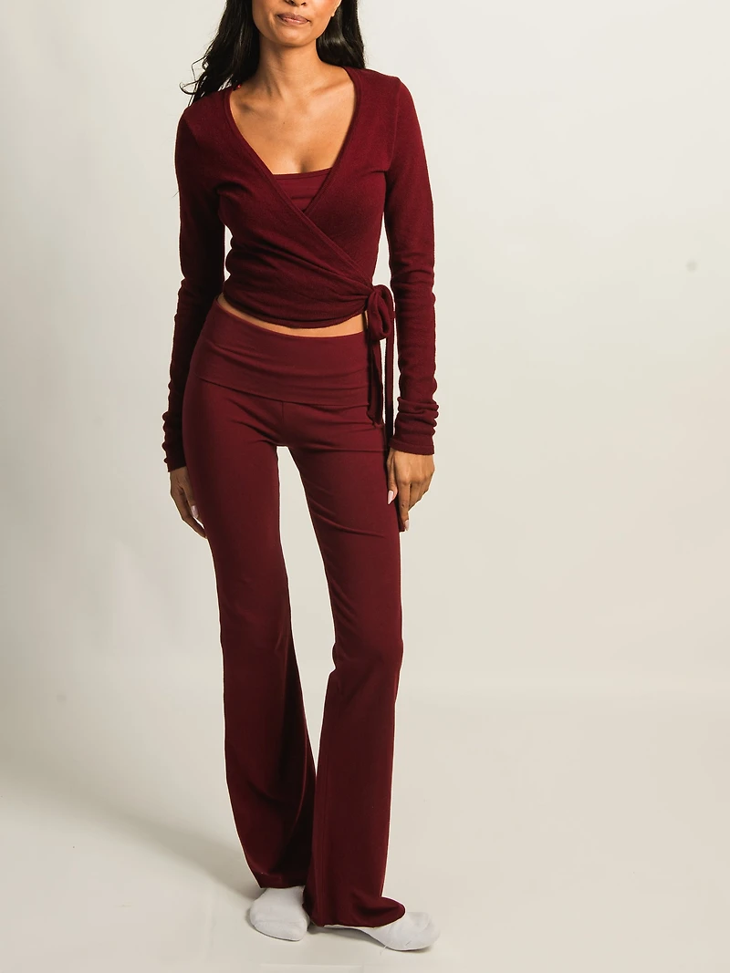 HARLOW GIA FOLDOVER PANT - BURGUNDY