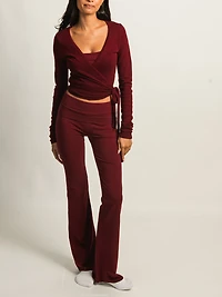 HARLOW GIA FOLDOVER PANT - BURGUNDY