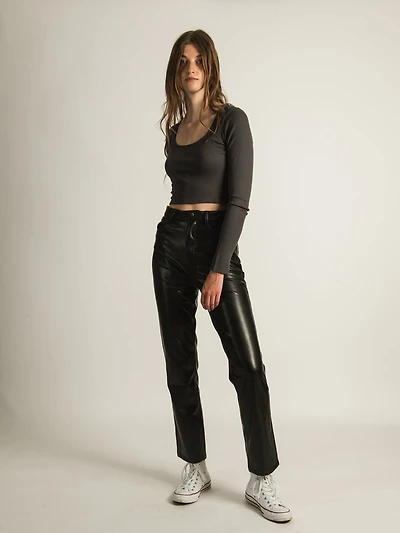 HARLOW HIGH RISE VEGAN LEATHER PANTS