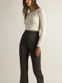 PANTALON FLARE À TAILLE HAUTE HARLOW