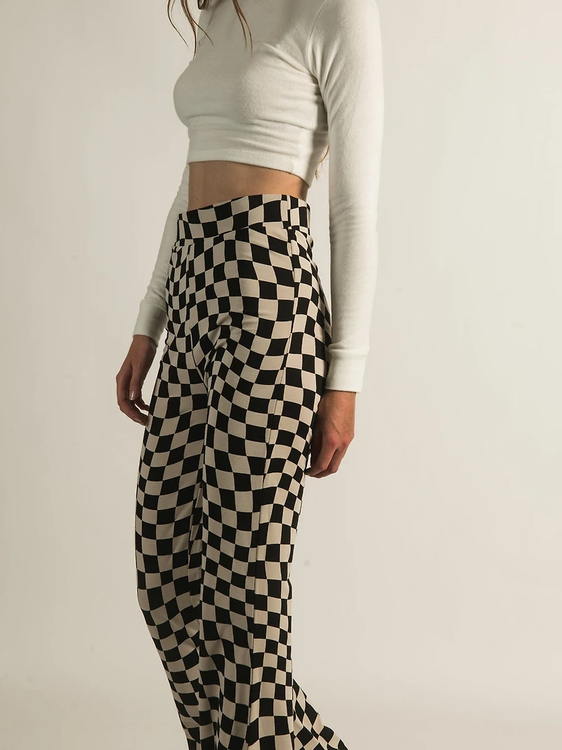 PANTALON À CARREAUX HARLOW HIGH RISE FLARE - DÉSTOCKAGE