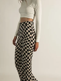 PANTALON À CARREAUX HARLOW HIGH RISE FLARE - DÉSTOCKAGE