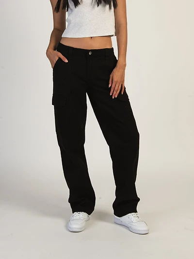 HARLOW LOW RISE CARGO PANT - BLACK CLEARANCE
