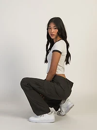 HARLOW LOW RISE CARGO PANT - CHARCOAL CLEARANCE
