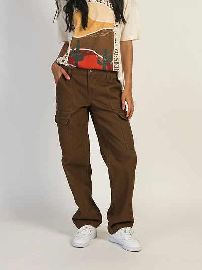 HARLOW LOW RISE CARGO PANT - CHOCOLATE CLEARANCE