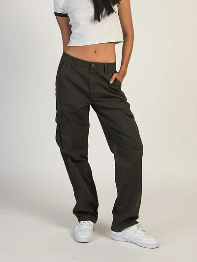 HARLOW DEE STRAIGHT FIT CARGO - CHARCOAL CLEARANCE