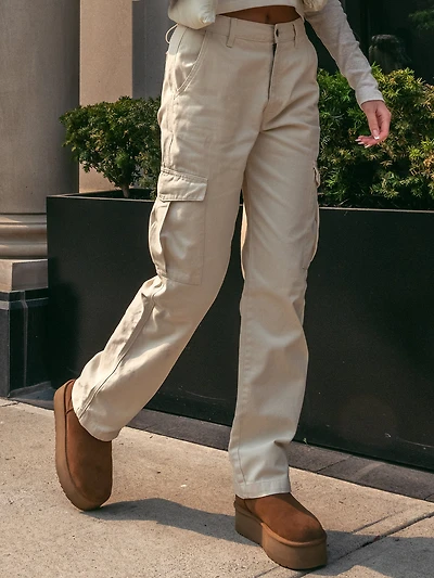 HARLOW DEE STRAIGHT FIT CARGO - BLANC