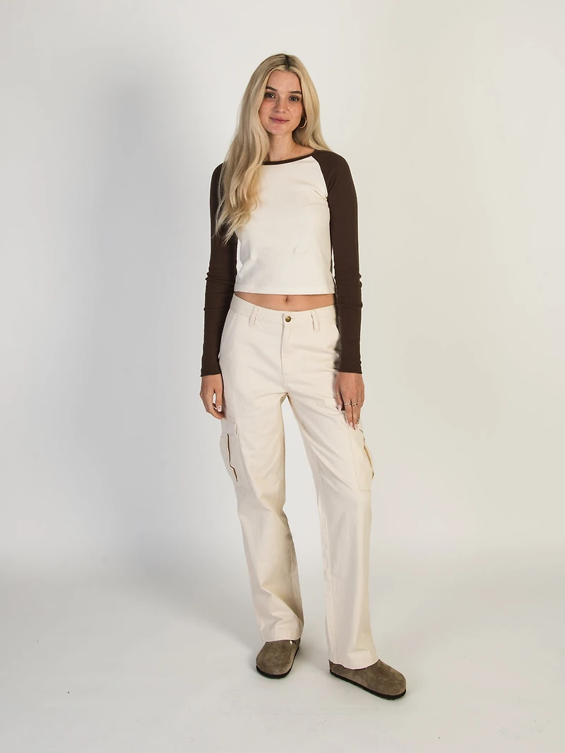 HARLOW DEE STRAIGHT FIT CARGO - BLANC