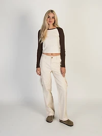 HARLOW DEE STRAIGHT FIT CARGO - BLANC