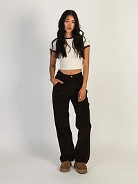 HARLOW CORD CARPENTER PANT - CHOCOLATE CLEARANCE