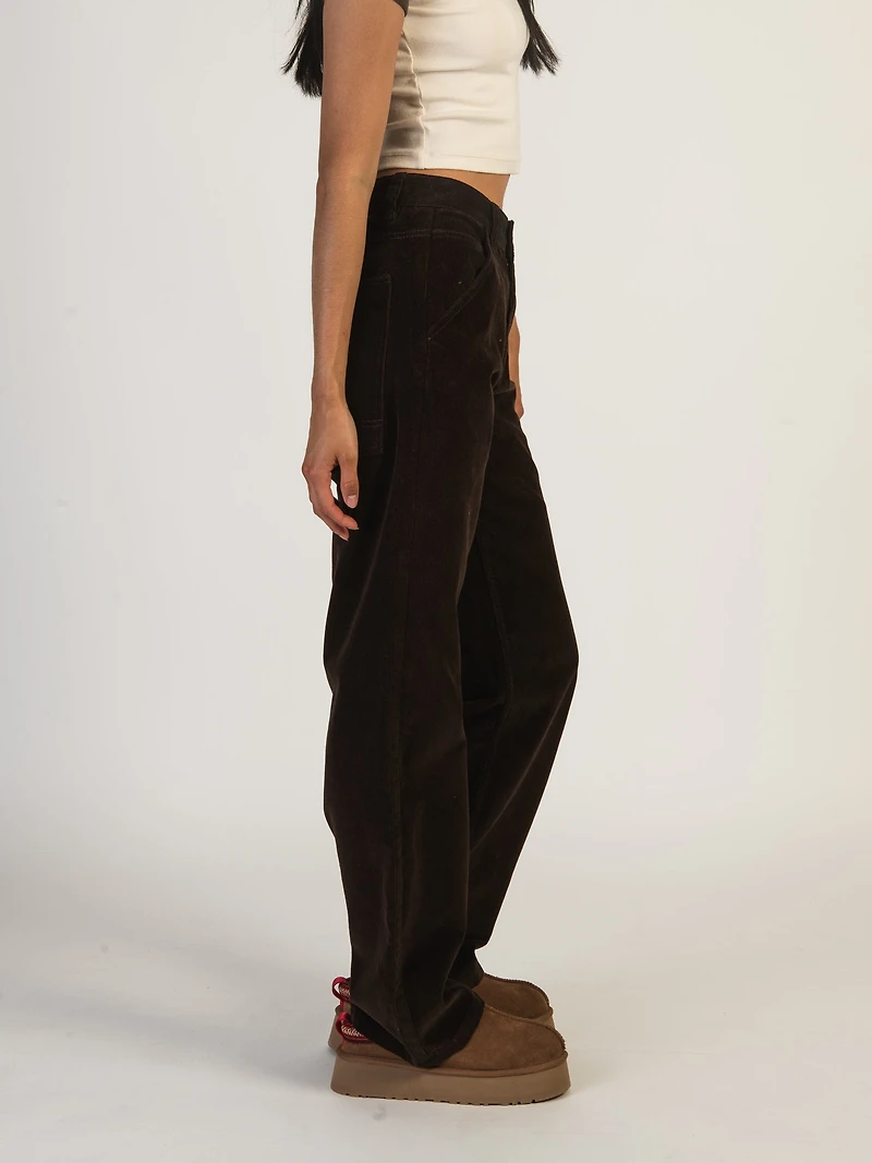 HARLOW CORD CARPENTER PANT - CHOCOLATE CLEARANCE