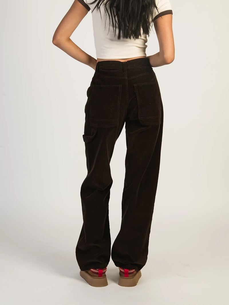 HARLOW CORD CARPENTER PANT - CHOCOLATE CLEARANCE