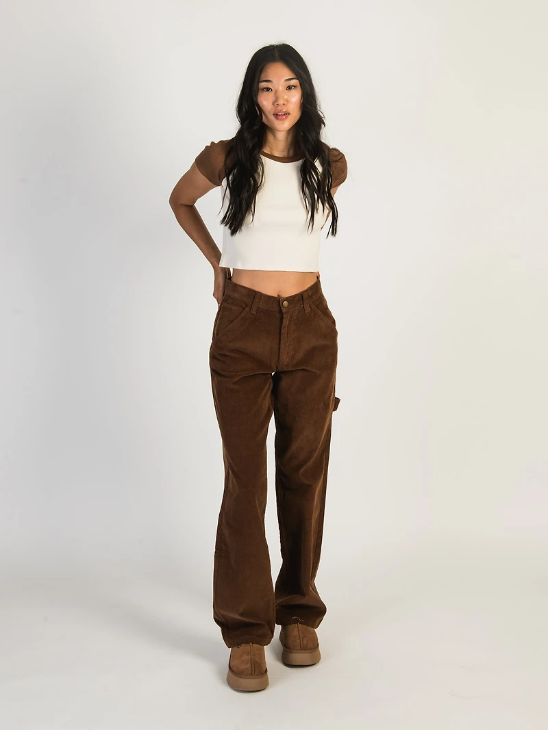 HARLOW CORD CARPENTER PANT - COGNAC CLEARANCE