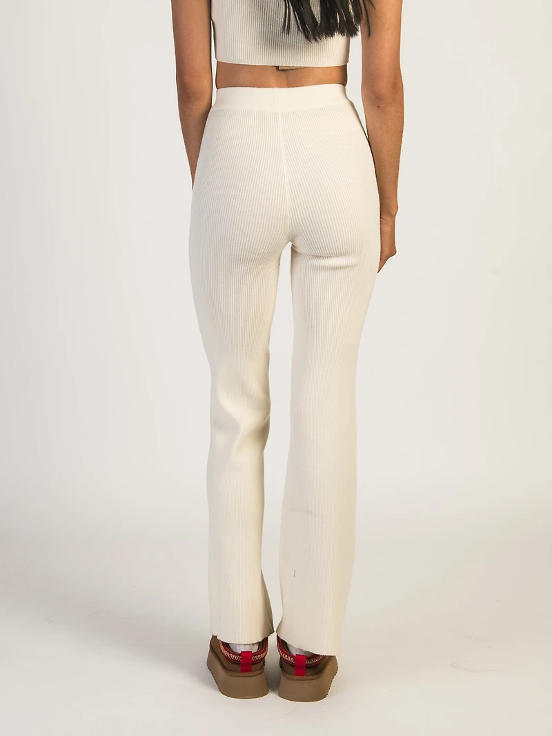 HARLOW HOLLY RIBBED PANT - CREAM CLEARANCE