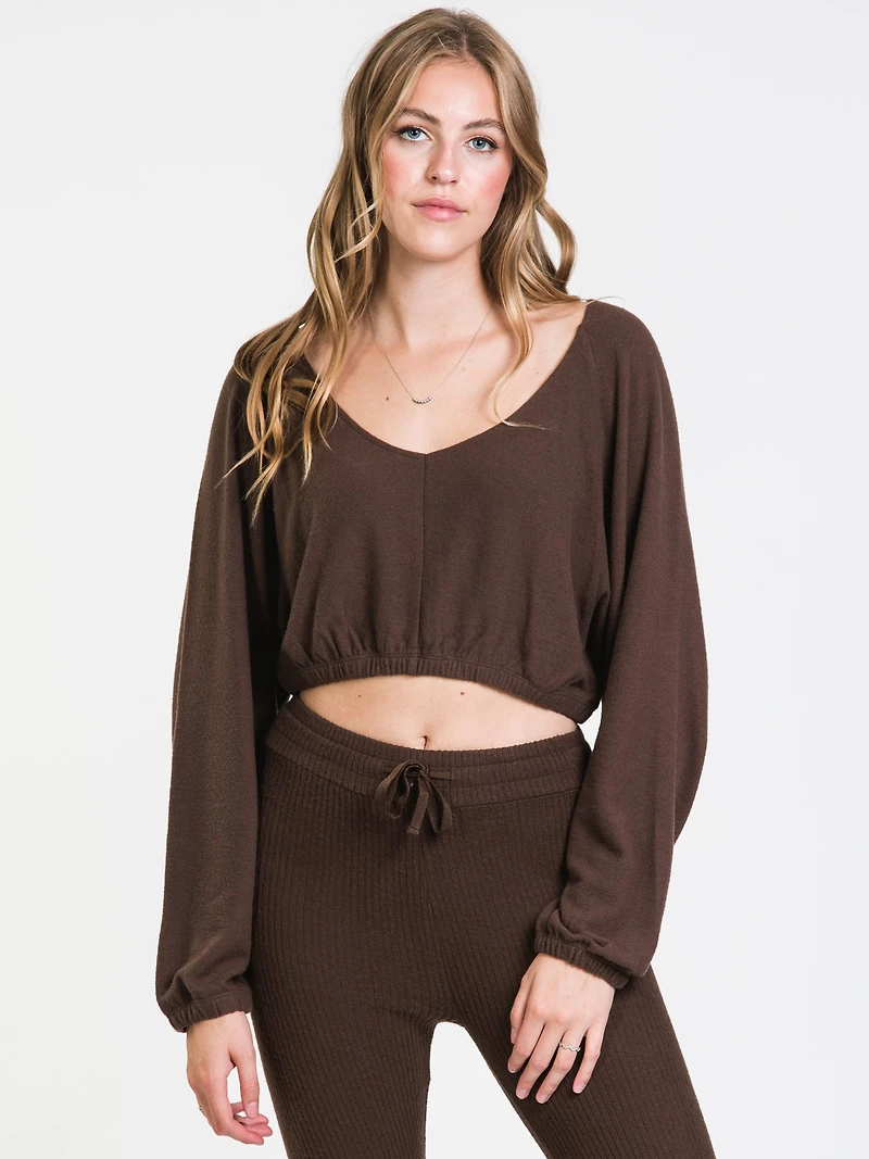 RAGLAN À COL EN V PELUCHE