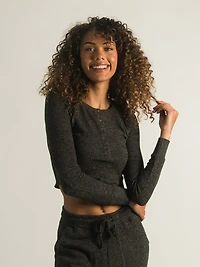 HARLOW WAFFLE LONG SLEEVE HENLEY - CLEARANCE