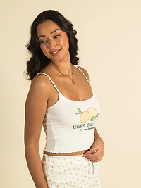 HARLOW POINTELLE SCREEN RUFFLE TANK TOP - CLEARANCE