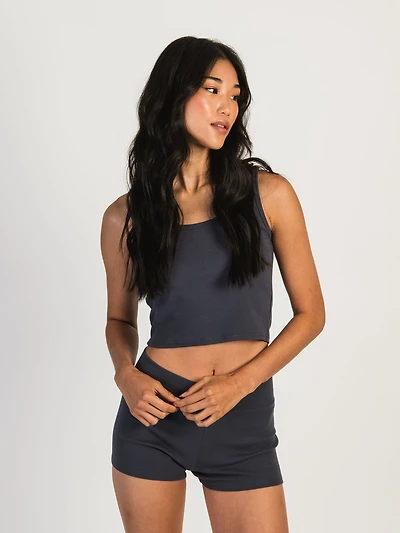 HARLOW TILLY CROPPED TANK - NAVY CLEARANCE
