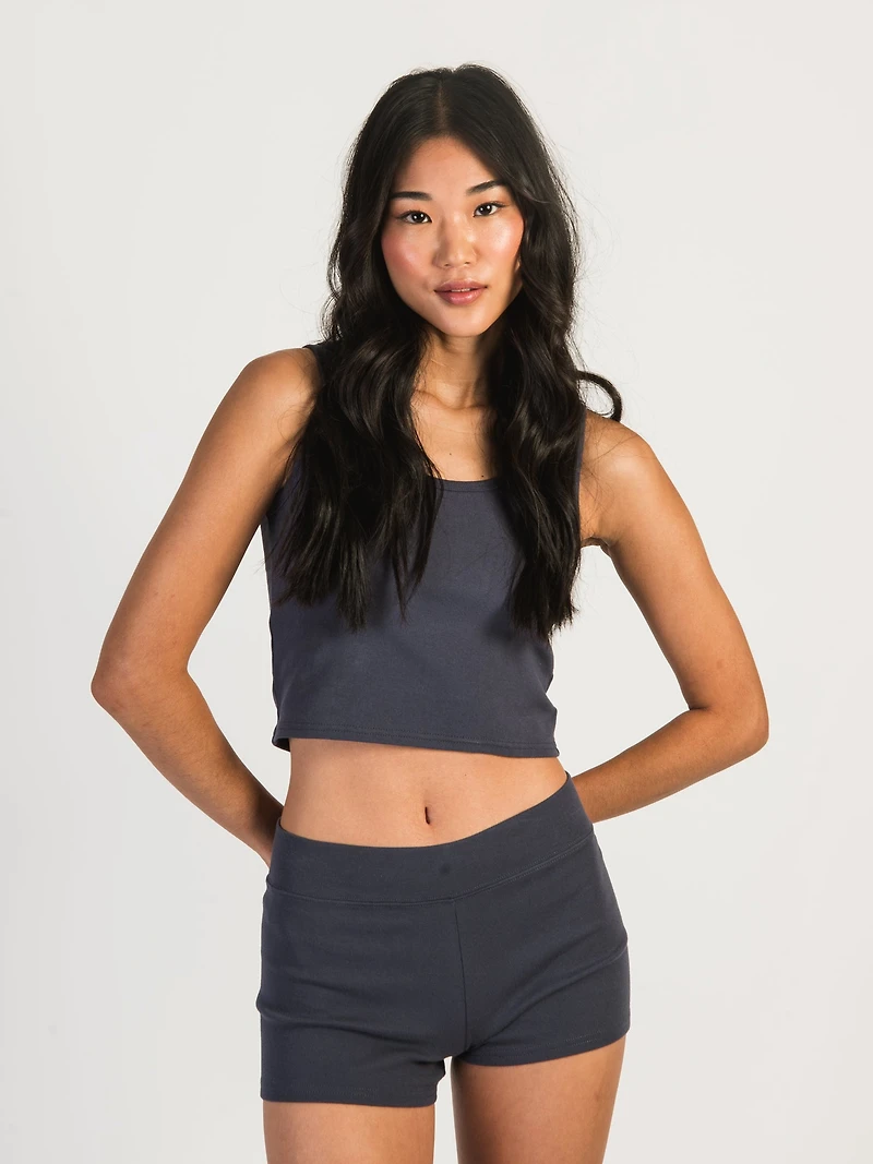 HARLOW TILLY CROPPED TANK - NAVY CLEARANCE