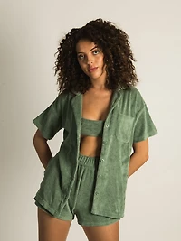 HARLOW TIA TERRY BUTTON UP - DÉSTOCKAGE