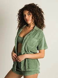 HARLOW TIA TERRY BUTTON UP - DÉSTOCKAGE