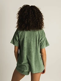 HARLOW TIA TERRY BUTTON UP - DÉSTOCKAGE