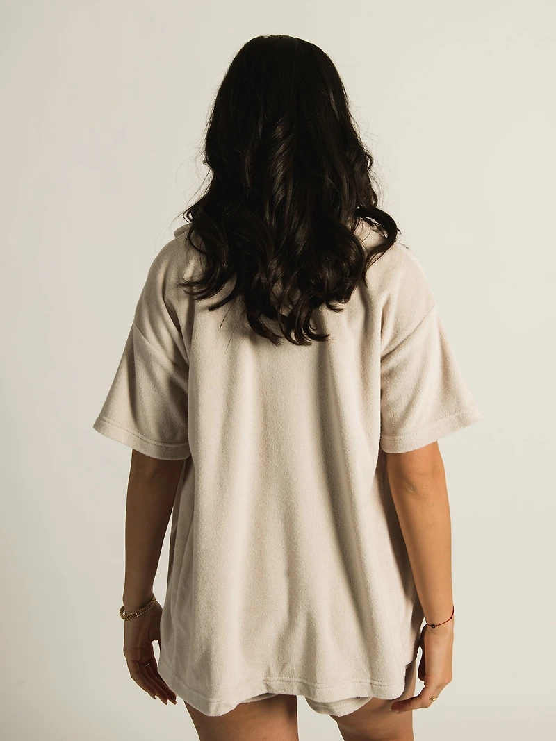 HARLOW TIA TERRY BUTTON UP