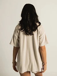HARLOW TIA TERRY BUTTON UP