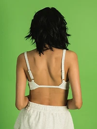 HARLOW RIBBED OPEN BACK MELANGE BRALETTE