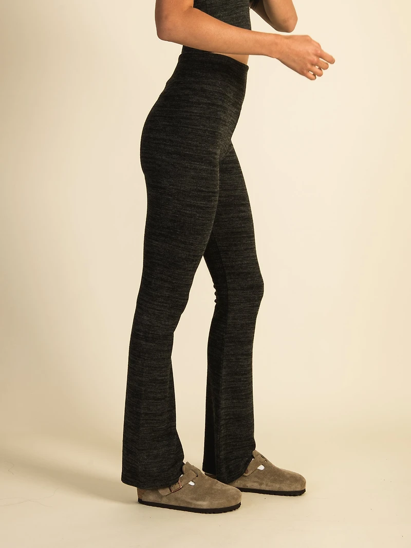 HARLOW MARIE LOUNGE FLARE PANT - HEATHER CHARCOAL CLEARANCE