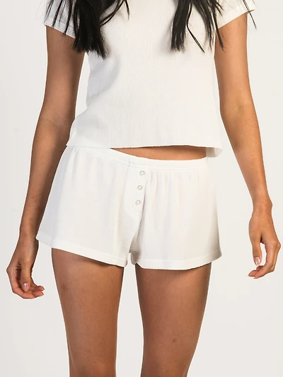 HARLOW ALLIE WAFFLE SHORT - CREAM CLEARANCE
