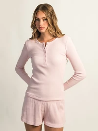 HARLOW WINNIE WAFFLE HENLEY - ROSE CLAIR