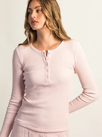 HARLOW WINNIE WAFFLE HENLEY - ROSE CLAIR