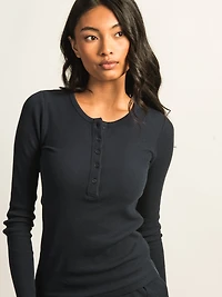 HARLOW WINNIE WAFFLE HENLEY - MARINE