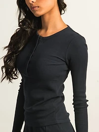 HARLOW WINNIE WAFFLE HENLEY - MARINE
