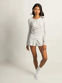 HARLOW WINNIE WAFFLE HENLEY MELANGE - CLOUD