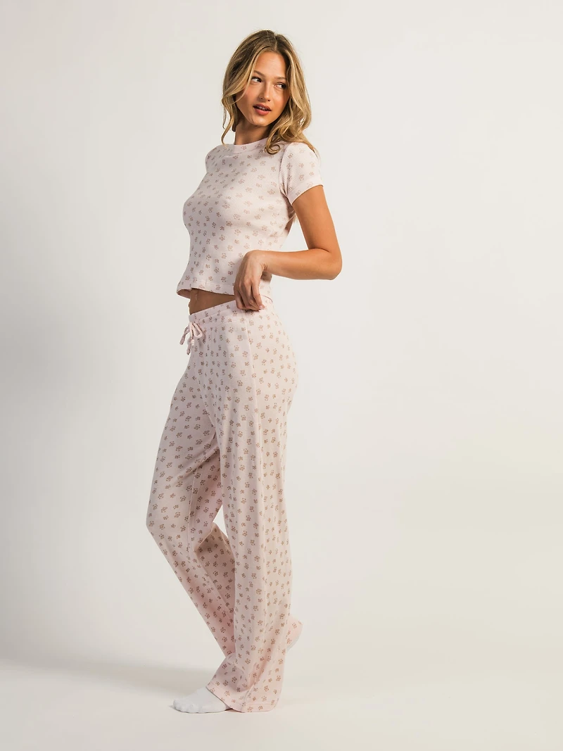 HARLOW WINNIE TEDDY LOUNG PANT - BABY PINK