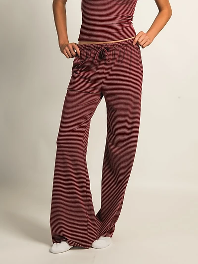HARLOW SUNNI STRIPE JERSEY PANT - BURGUNDY