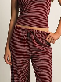 HARLOW SUNNI STRIPE JERSEY PANT - BURGUNDY
