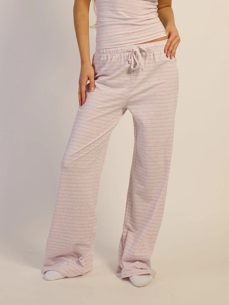 HARLOW SUNNI JERSEY PANTS - PINK STRIPE