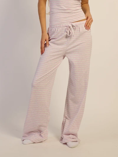 HARLOW SUNNI JERSEY PANTS - PINK STRIPE
