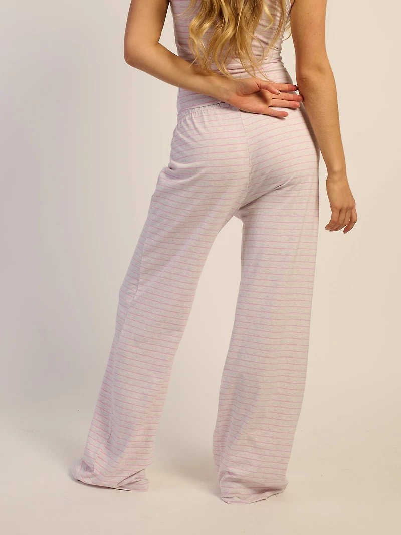 HARLOW SUNNI JERSEY PANTS - PINK STRIPE