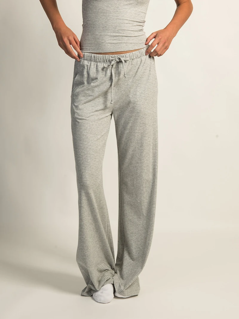HARLOW SUNNI STRIPE JERSEY PANT - HEATHER GREY