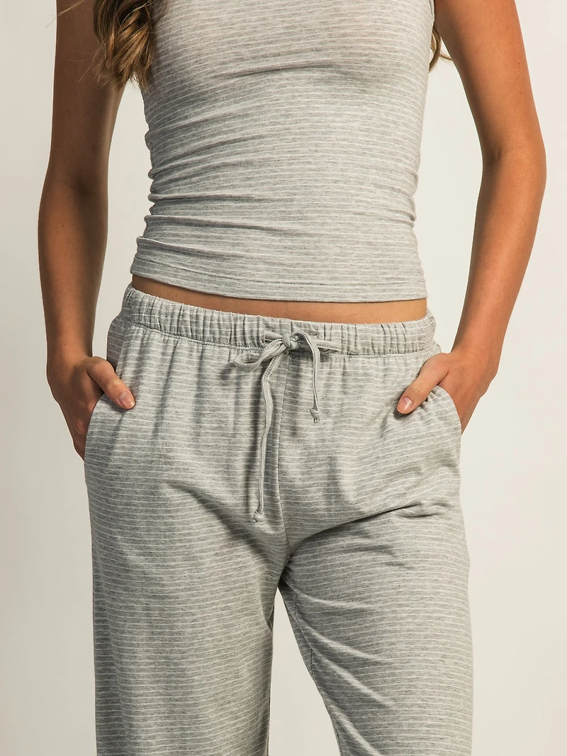 HARLOW SUNNI STRIPE JERSEY PANT - HEATHER GREY