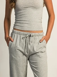 HARLOW SUNNI STRIPE JERSEY PANT - HEATHER GREY