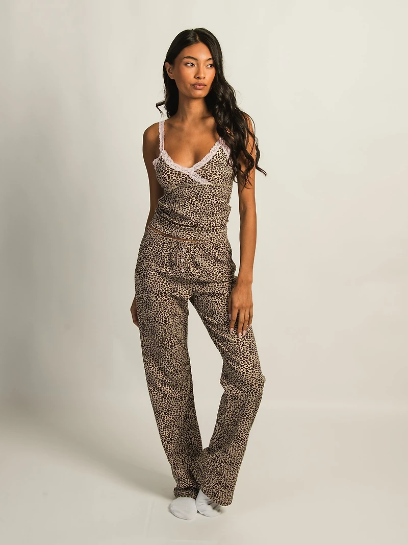 HARLOW PAYTON PRINT JERSEY PANT - LEOPARD